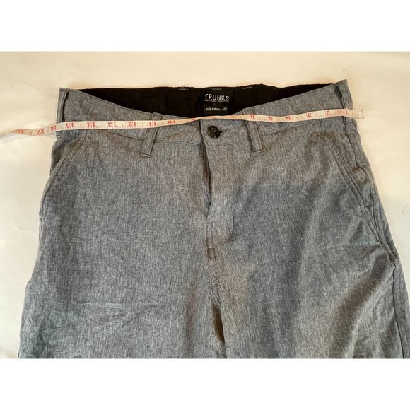 Trunks Mens Short Multi Functional Chino Flat Front Lightweight Gray Size 30 - Picture 3 of 7